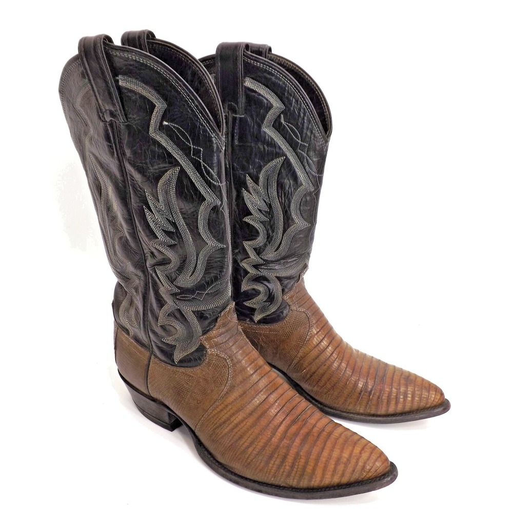 Justin Exotic Lizard Skin Boots Style Y0379: Made In USA -Men's Size  9½ (9.5) D